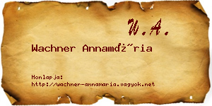 Wachner Annamária névjegykártya